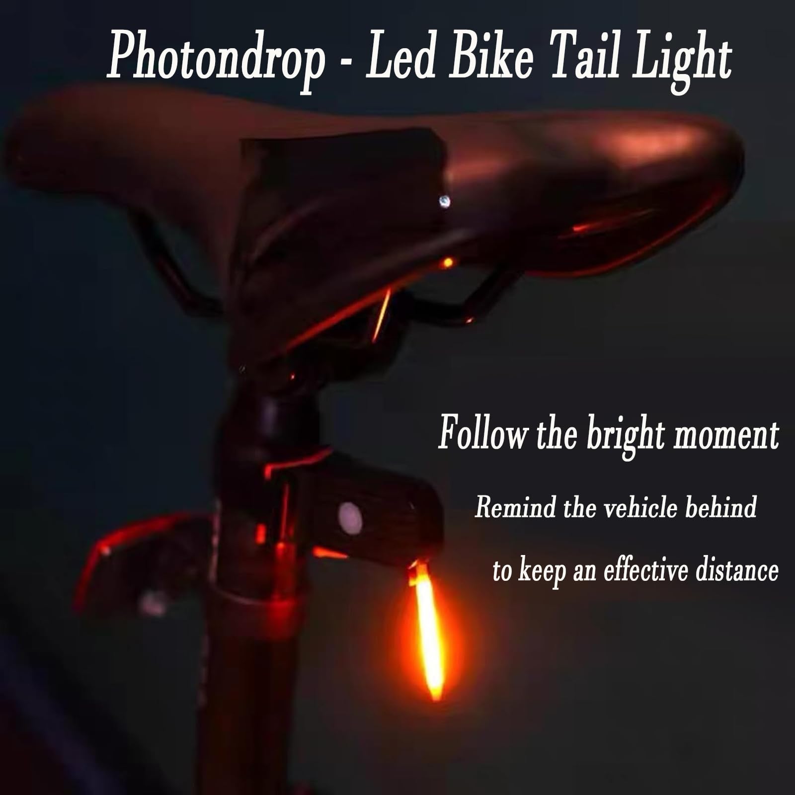 Photondrop LED Bike Tail Lights, Rechargeable USB Bike Rear LED Lights, Waterproof Led Photon Bike Lights Taillights, 3 Lights Mode Options, for Any Type Of Bikes Seatpost (Yellow