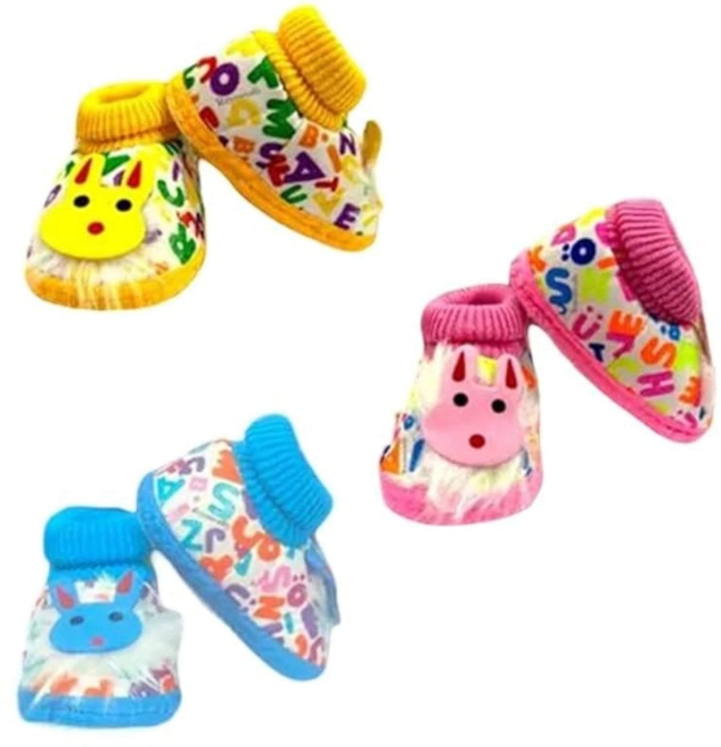 codetrot Baby Booties Soft Cotton Socks Shoes for Newborn Baby Boys Girls, Anti-Slip Infant Booties with Cute Cartoon Animal Design, Comfortable Lightweight Indoor Shoes, Multi Color-picture-19