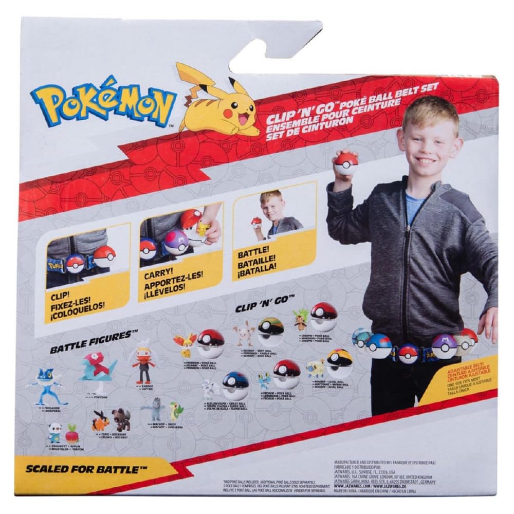 Pokémon Clip 'N' Go Poke Ball Belt Set (Quaxly with Poké Ball, Dive Ball & Water Themed Belt) W16