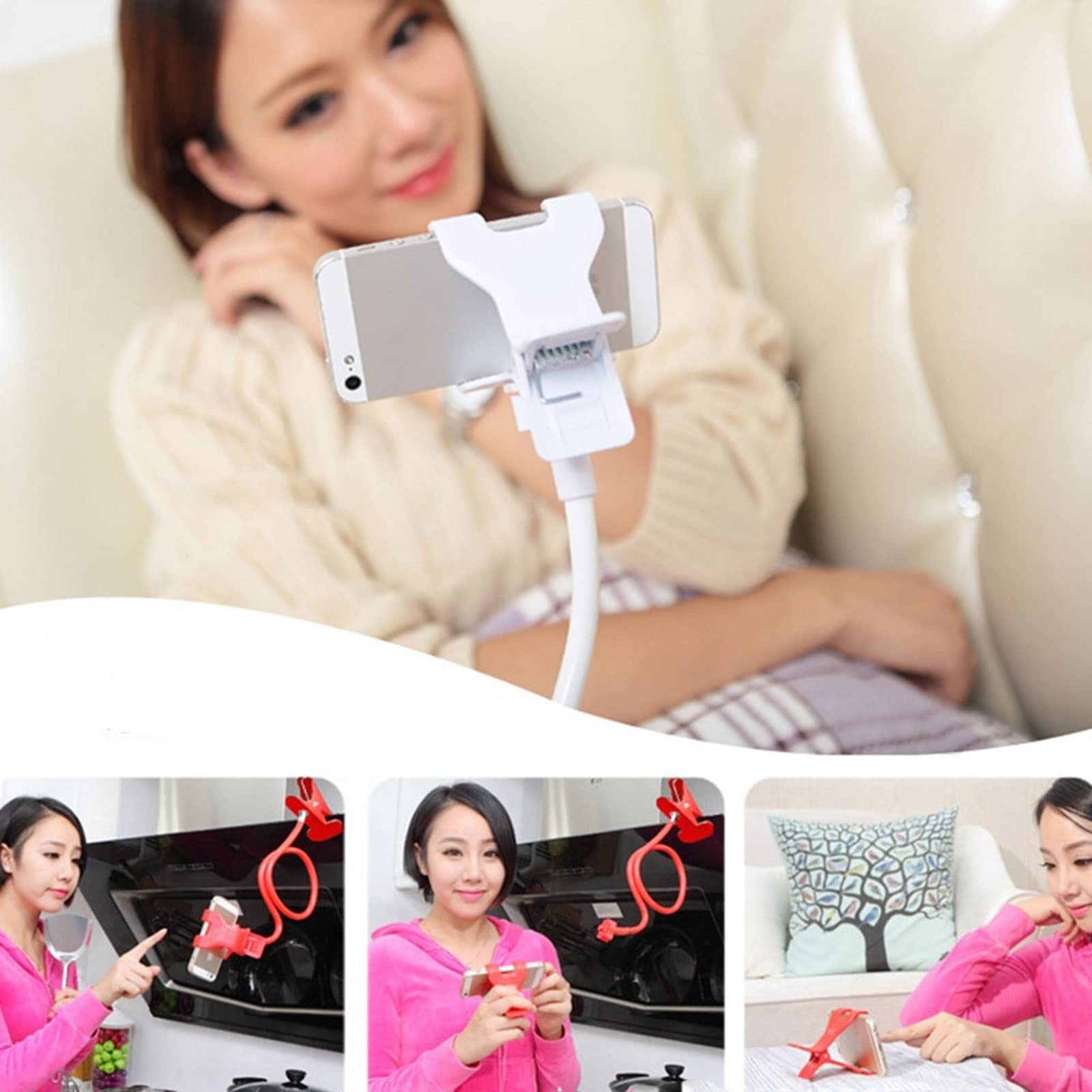 XIANGFASJZ Soporte Movil Soporte de teléfono móvil Universal Soporte de teléfono Celular Flexible (Color : Purple)