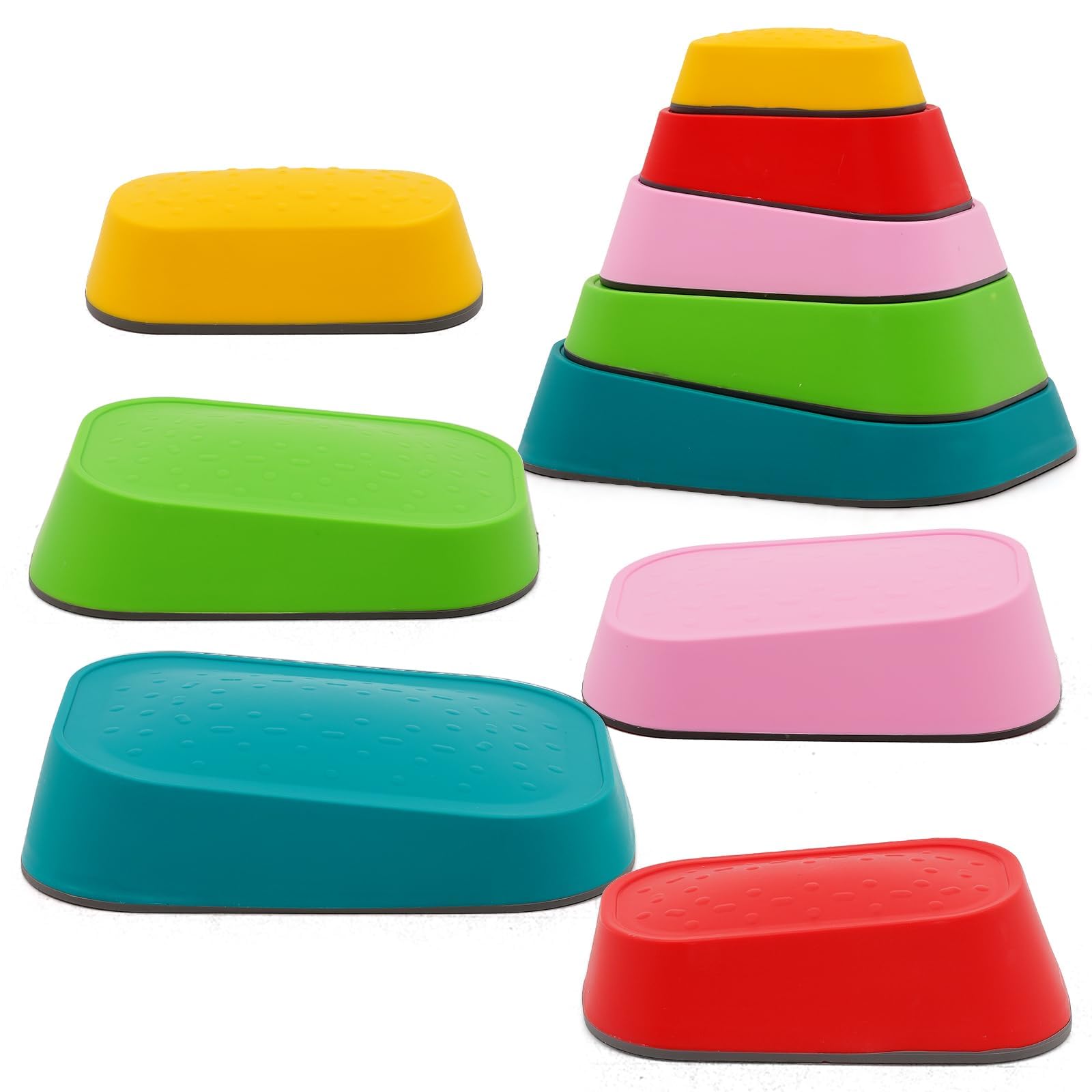 Piedras de Equilibrio para Niños, Piedras Apilables Antideslizantes, Fomentan Equilibrio y Habilidades Motoras, Curso de Obstáculos para Interior/Exterior — view 9