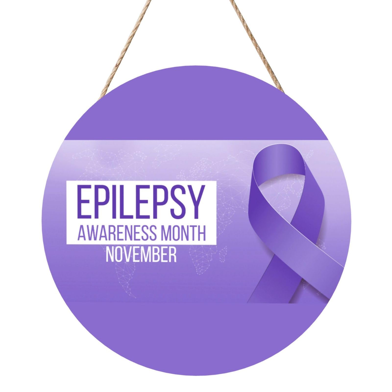 November Is National Epilepsy Awareness Month Door Signs Plaques Wood Welcome Sign For Front Door Wall Hanging For Home Farmhouse Office Classroom Party Decoration