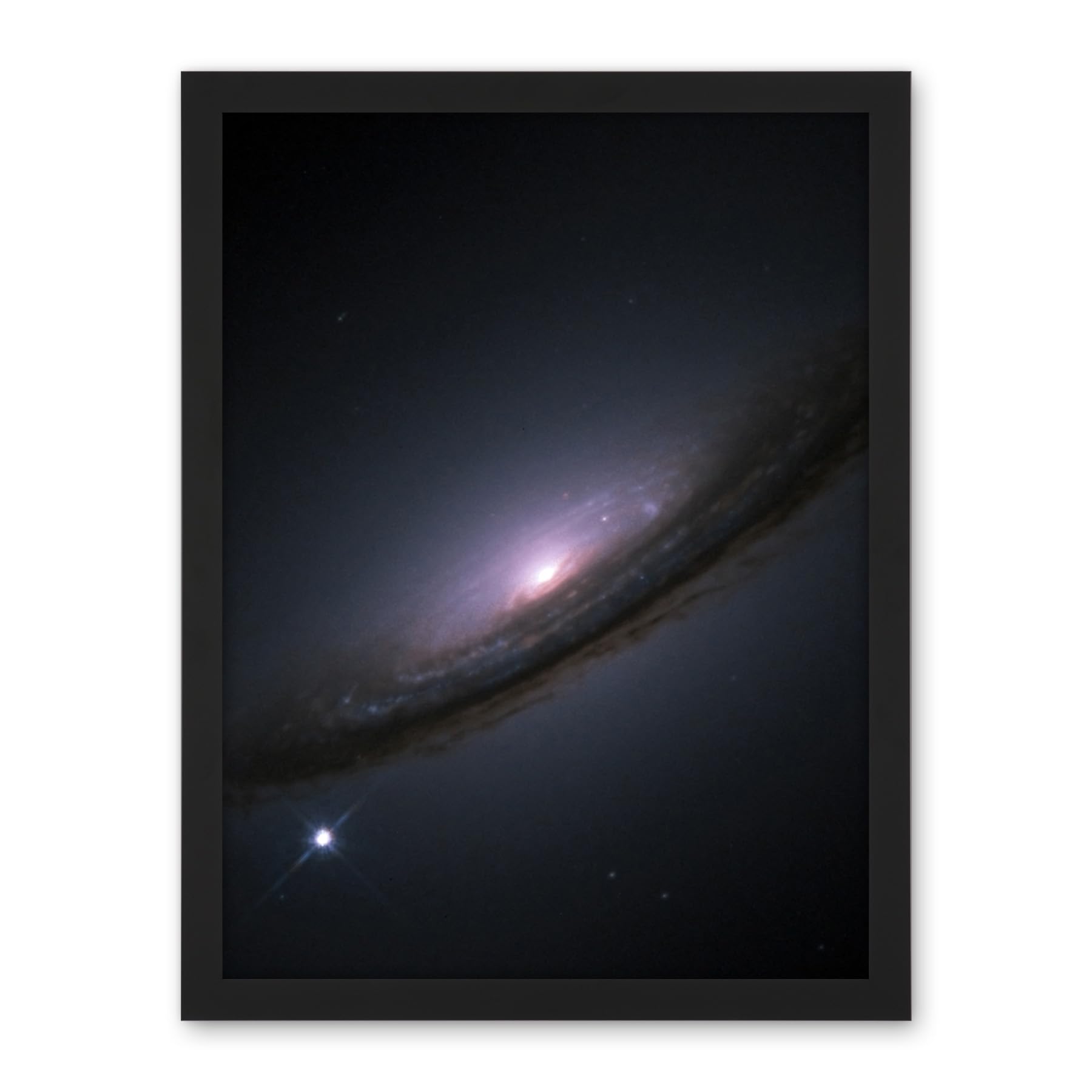 Artery8 Hubble Space Telescope Image Supernova 1994D In Lenticular Galaxy NGC 4526 Star Explosions And Supermassive Black Hole In Disc Center Artwork Framed Wall Art Print 18X24 Inch