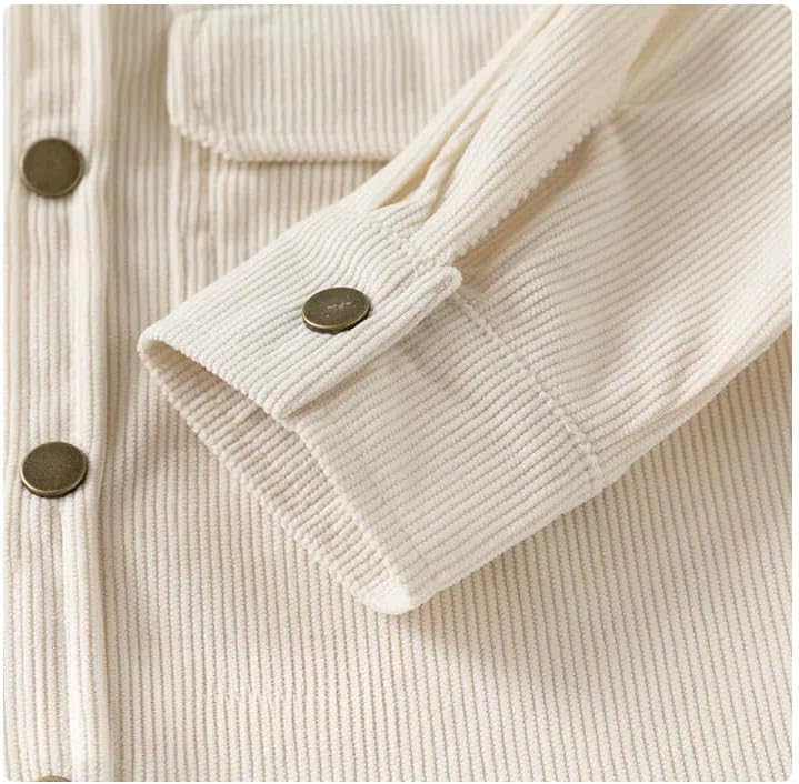 Toddler Boys Corduroy Button Down Shirt - Western Style Long Sleeve Shacket Kids Spring Fall Casual Button Up Top - Image 4