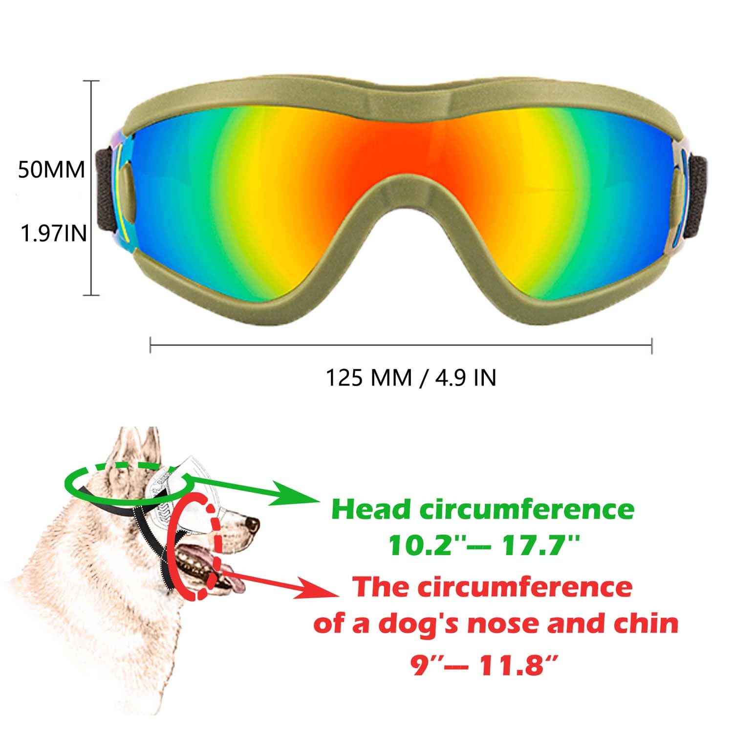 Medium Dog Sunglasses with Adjustable Strap UV Protection, Winproof Puppy Sunglasses - Image 3