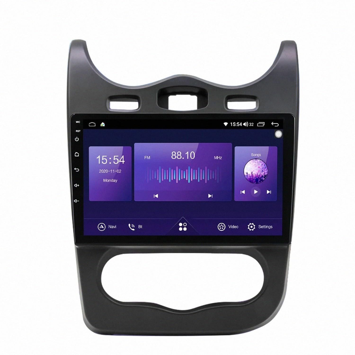 Car Stereo Carplay Radio de Coche para Renault Sandero 2013-2014 Soporta Bluetooth, Control Volante, USB, WiFi, 4G, Mirror-Link, GPS Navegador/Radio FM, 4 Nuclear 2G+32G