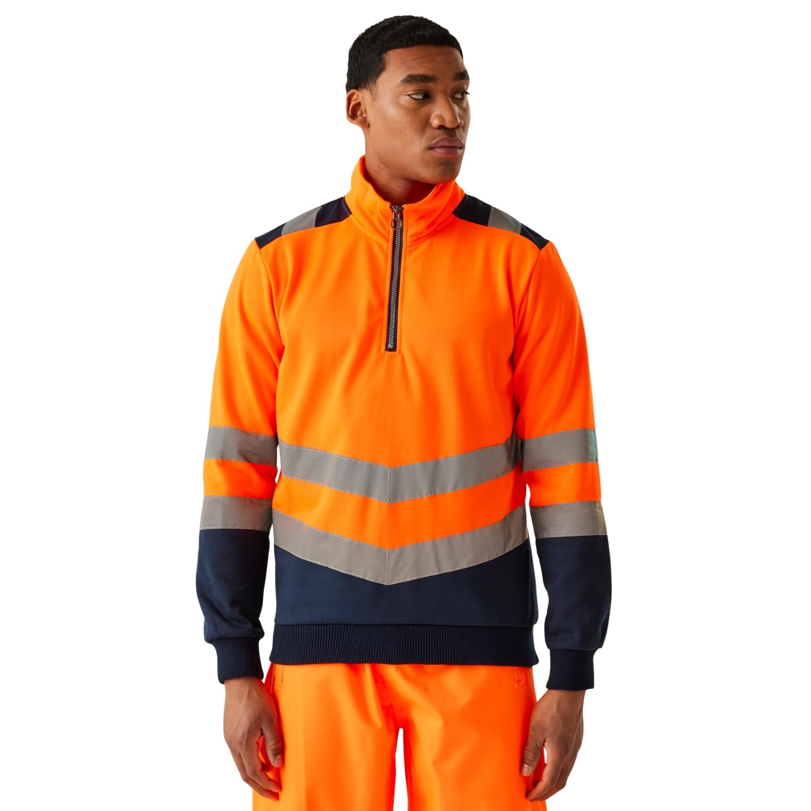 Regatta Men's 2-Tone Quarter-Zip Top - Orange/Navy - L