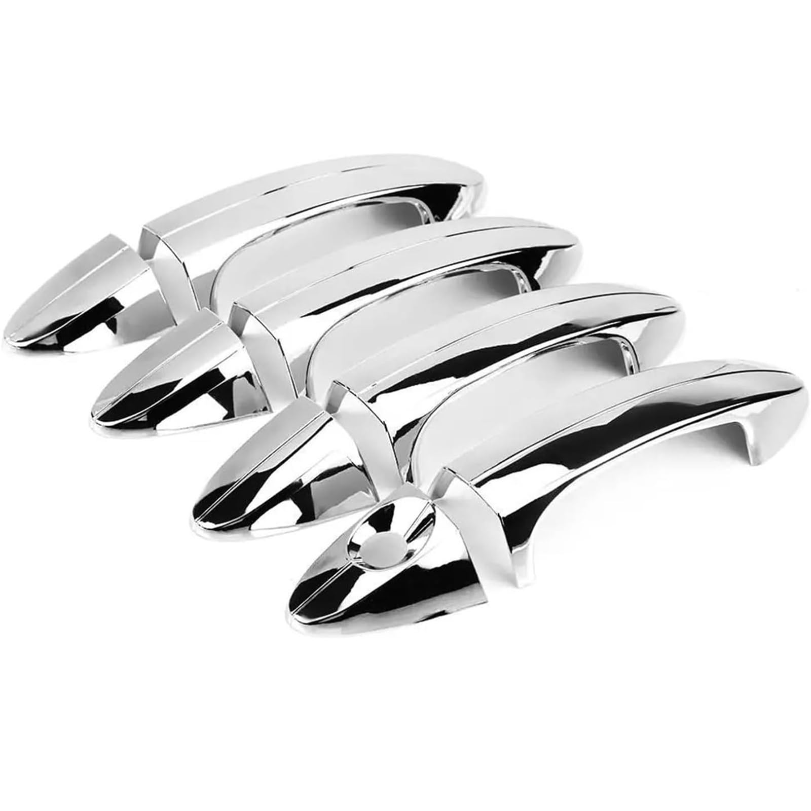 Glymzoi One Color Car Exterior Door Handles For Fiesta 2009-2012 8Pcs Car Door Handle Cover Trim Chromium Electroplating