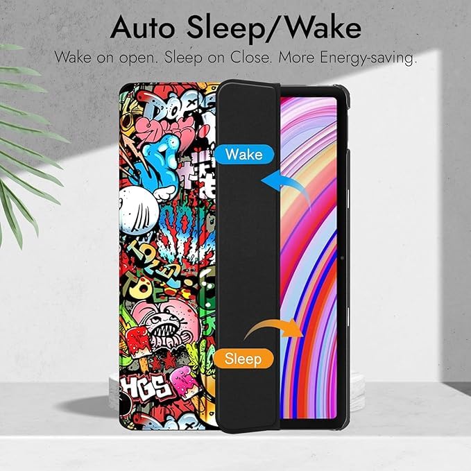 Image of ProElite Case Cover for Xiaomi Redmi Pad 2 11 inch Cover, Transparent Flip Case for Xiaomi Redmi Pad 2 11 inch Case Cover with Pen Holder, Hippy