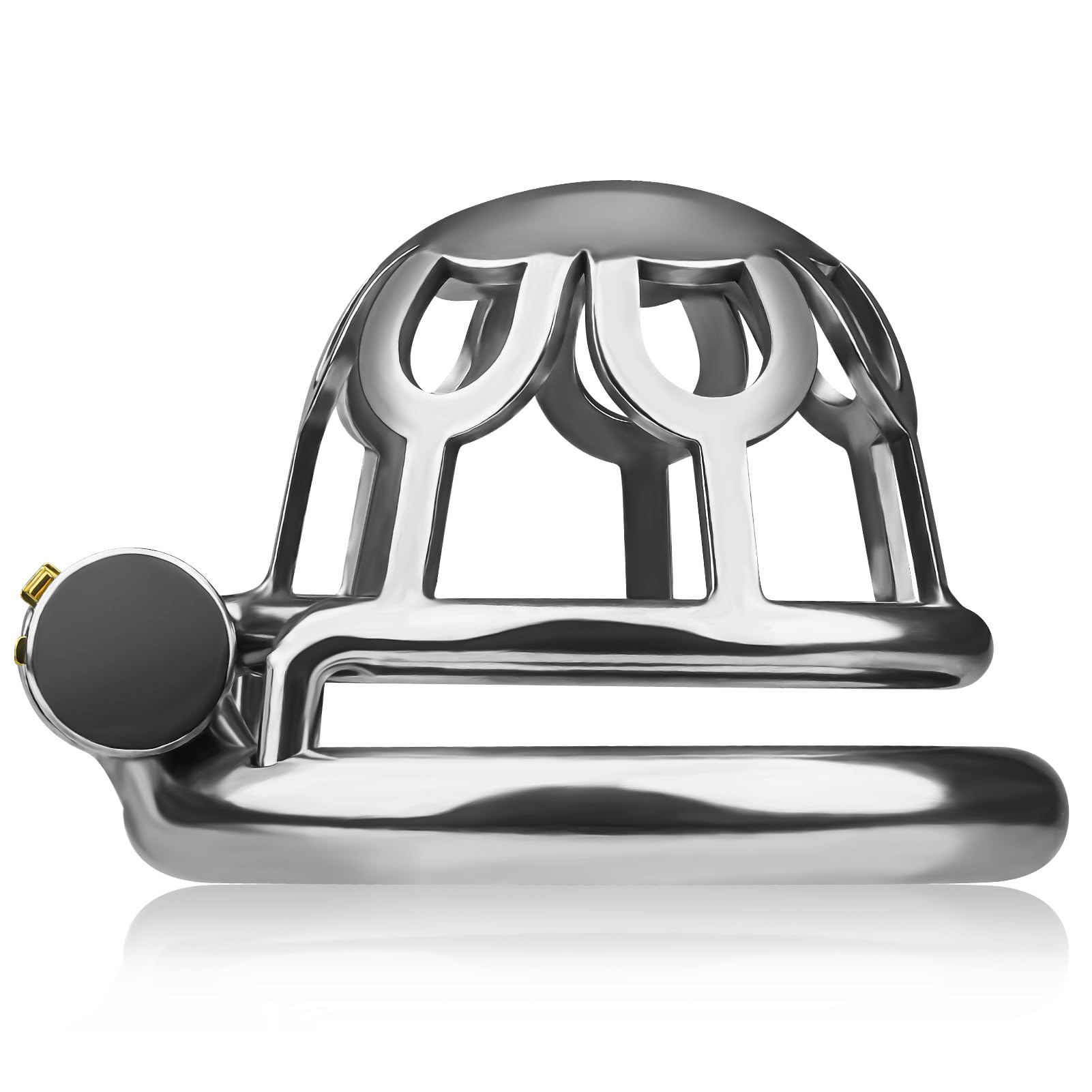 Super Small Male Chastity Device, Male Cock Cage Chastity Device with Two Keys Cinturón de Castidad de Acero Inoxidable Anillos Activos Juguete Sexual para Adultos (L)