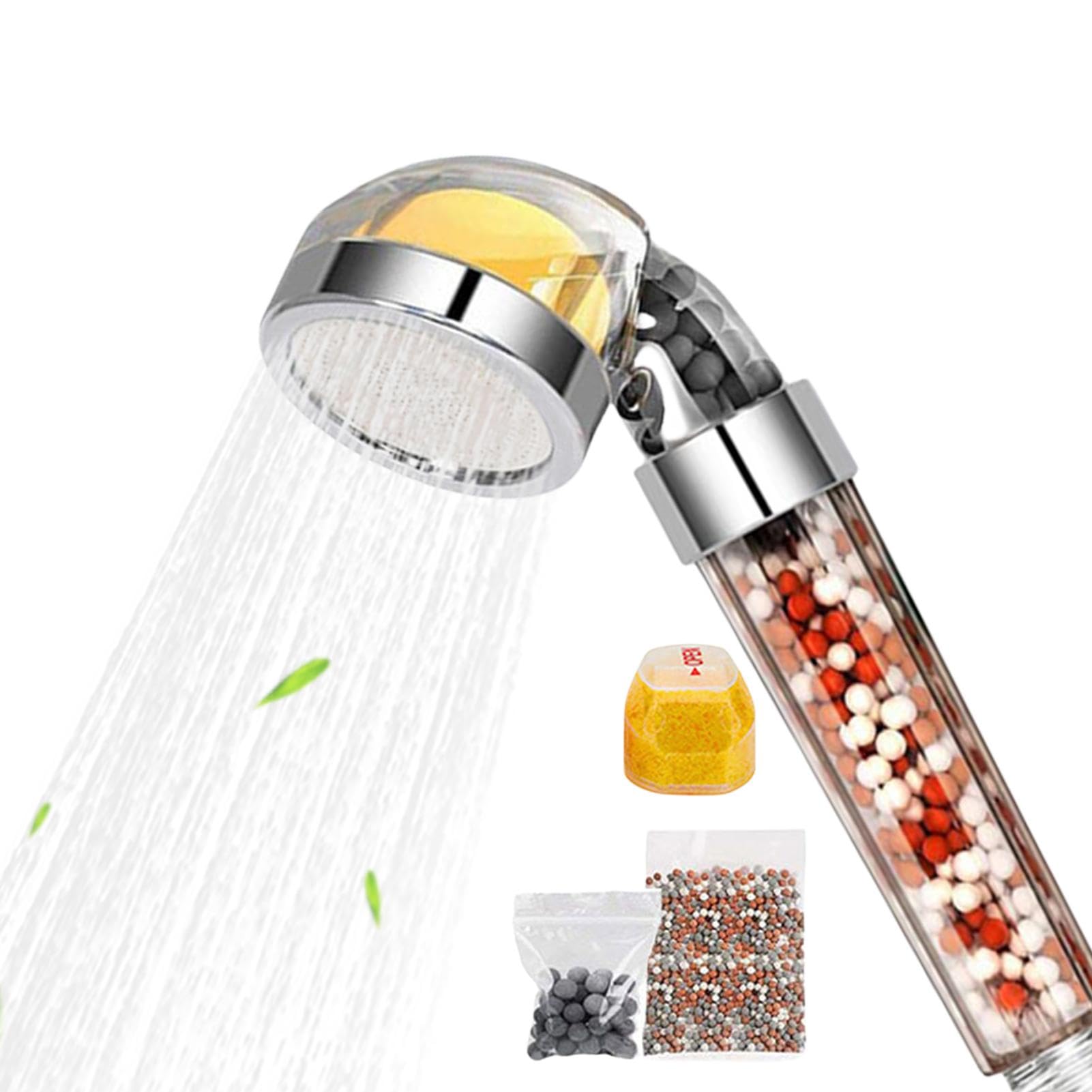 Pommeau de douche puissant à perle pour économie d'eau et calcaire