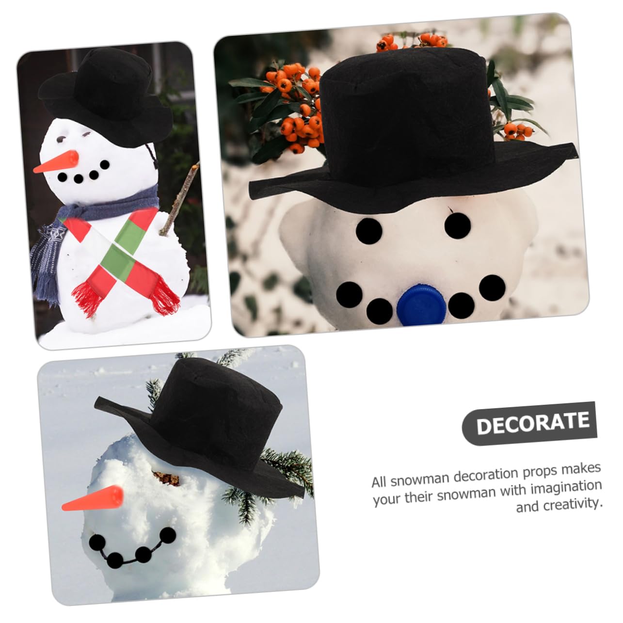 IMIKEYA 4 Sätze Schneemann Verkleiden Weihnachtsmann-Puppen Karotten-schneemann-Nase Schneemann Bausatz Selber Machen Schneemann-dekorationsset Schneemann-nasen-ergebnisse Winter Stoff