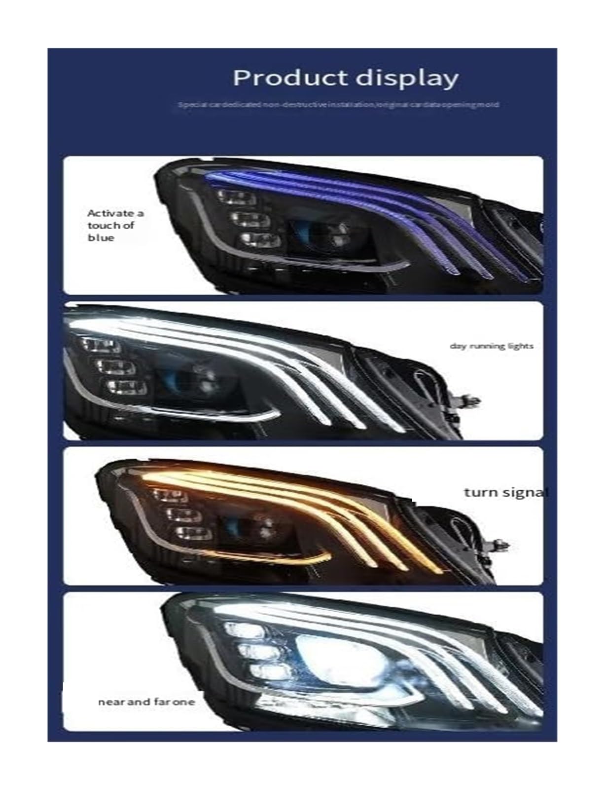 dla Mercedes S-Class W222 2014-2019 W223 Przednie reflektory przeciwmgielne kierunkowskaz światła do jazdy dziennej (DRL) żarówki bi-ksenonowe zestaw optyczny do samochodu