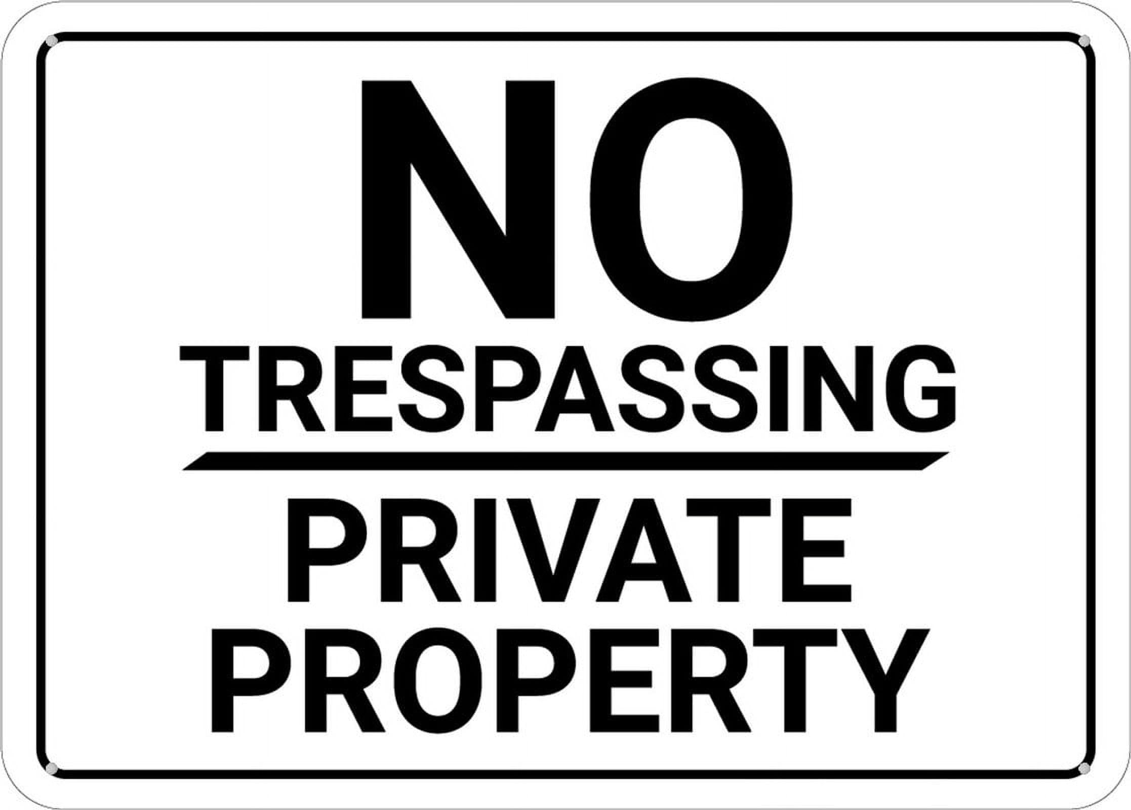 Peiyeety A04 No Trespassing Private Property White Sign 12X16 Inches Metal Sign, Rustproof Aluminum, Multicolor