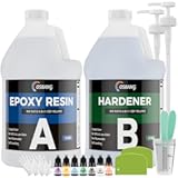 Epoxy Resin 2 Gal&comma; Clear Casting Kit for DIY Craft & Beginners&comma; Crystal Clear Epoxy Resin for Casting&comma; Coating&comma; Jewelry Making & DIY&comma; Hard Type No Bubble Non-Yellowing Deep Pour Resin&lpar;1 Gal×2&rpar;