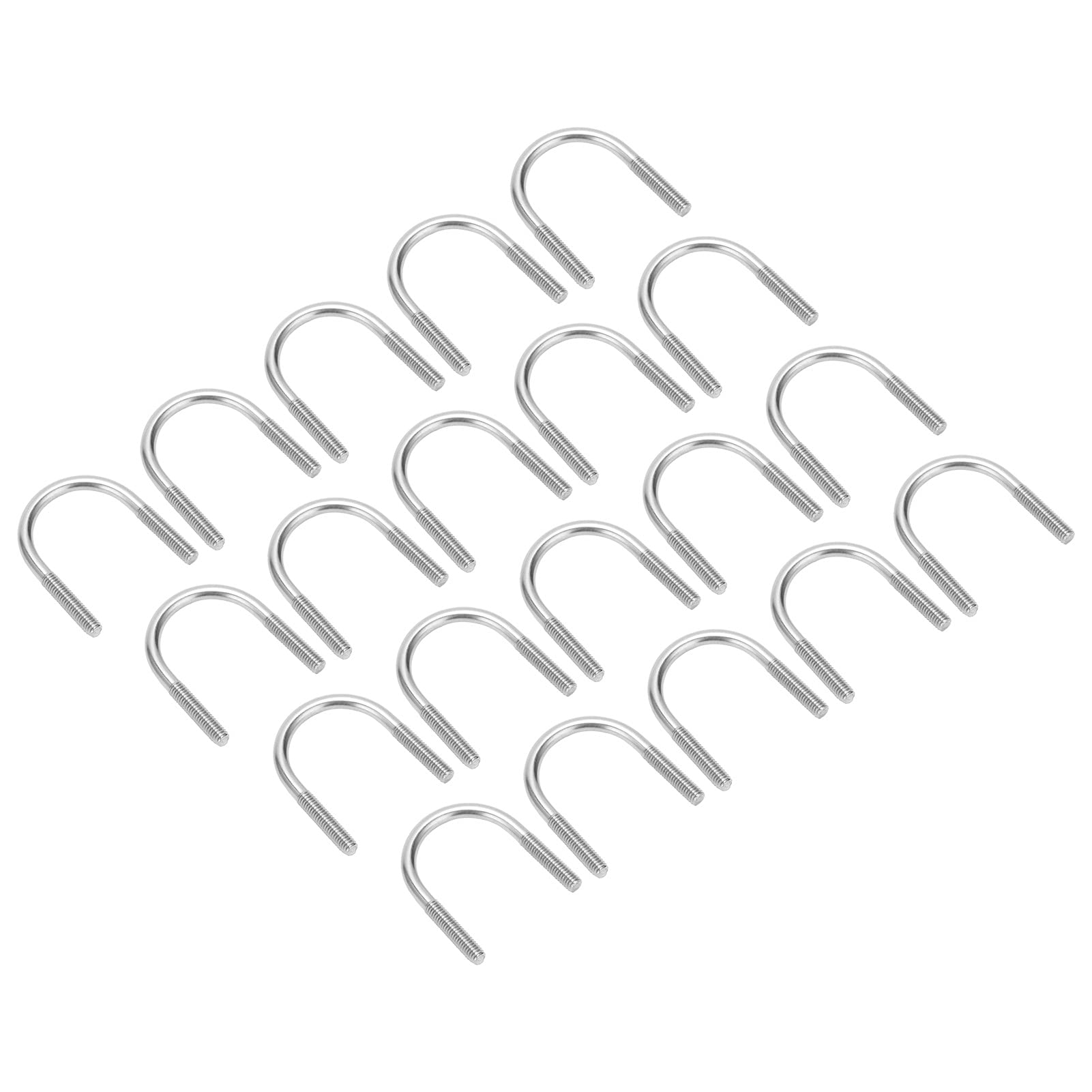 EVTSCAN M6x33 20 Pack Stainless Steel U Bolts, Corrosions, Easy Installation, for Marine Automotive Home Repair Industrial Projects