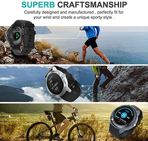 TUSITA Quick Release Band 20mm Replacement for Garmin Approach S40 S12 S42,Forerunner 245 645,Venu Sq,Vivoactive 3 Music,Vivomove 3 HR Luxe Style, D2 Air,Polar Ignite - Smartwatch Silicone Bracelet