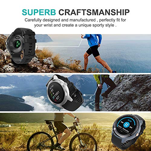 TUSITA Liberación Rápida Correa 20mm Para Garmin Approach S40,Forerunner 245 645,Venu Sq,Vivoactive 3,Vivomove 3 HR Luxe Style,D2 Air,Galaxy Watch,Huawei GT2 42mm - Reloje Inteligente Silicona Banda