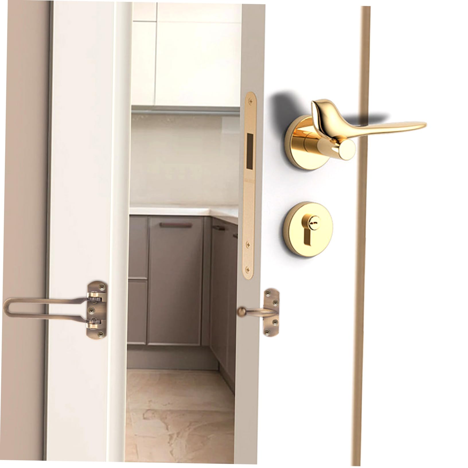 Cerradura de puerta,Pestillo de cierre multiusos,Cerradura de candado,Cadena de seguridad Hebilla de puerta Pestillo interior de puerta Pestillo de puerta delantera Cerradura de puerta interior Pestil