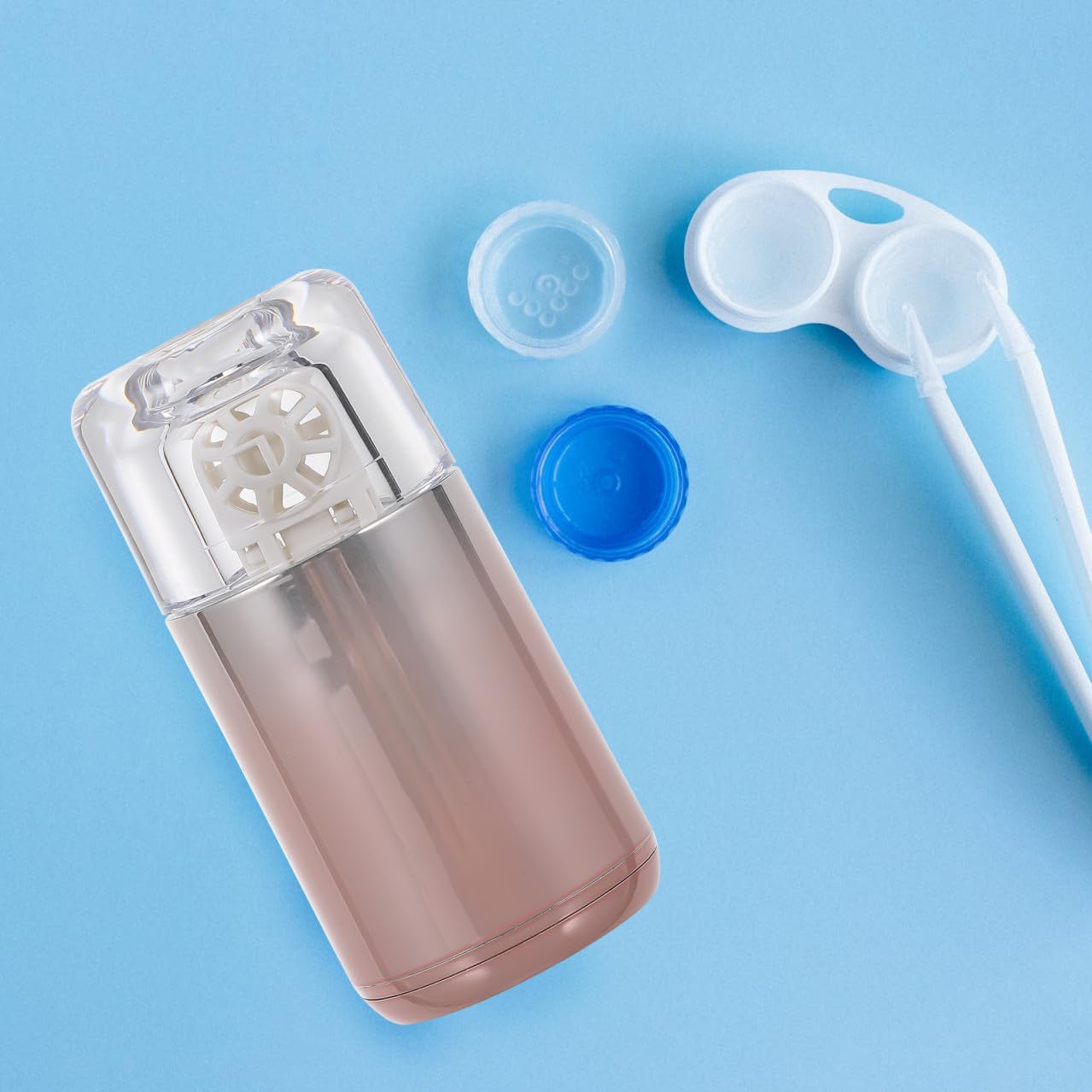 GLEAVI 1 Set Detergente Per Contatti Colorati Detergenti Elettrici Per Lenti Custodia Per Lenti a Contatto Lavavetri Automatico Plastica Ruotare Portatile Custodia Per Gli Occhiali