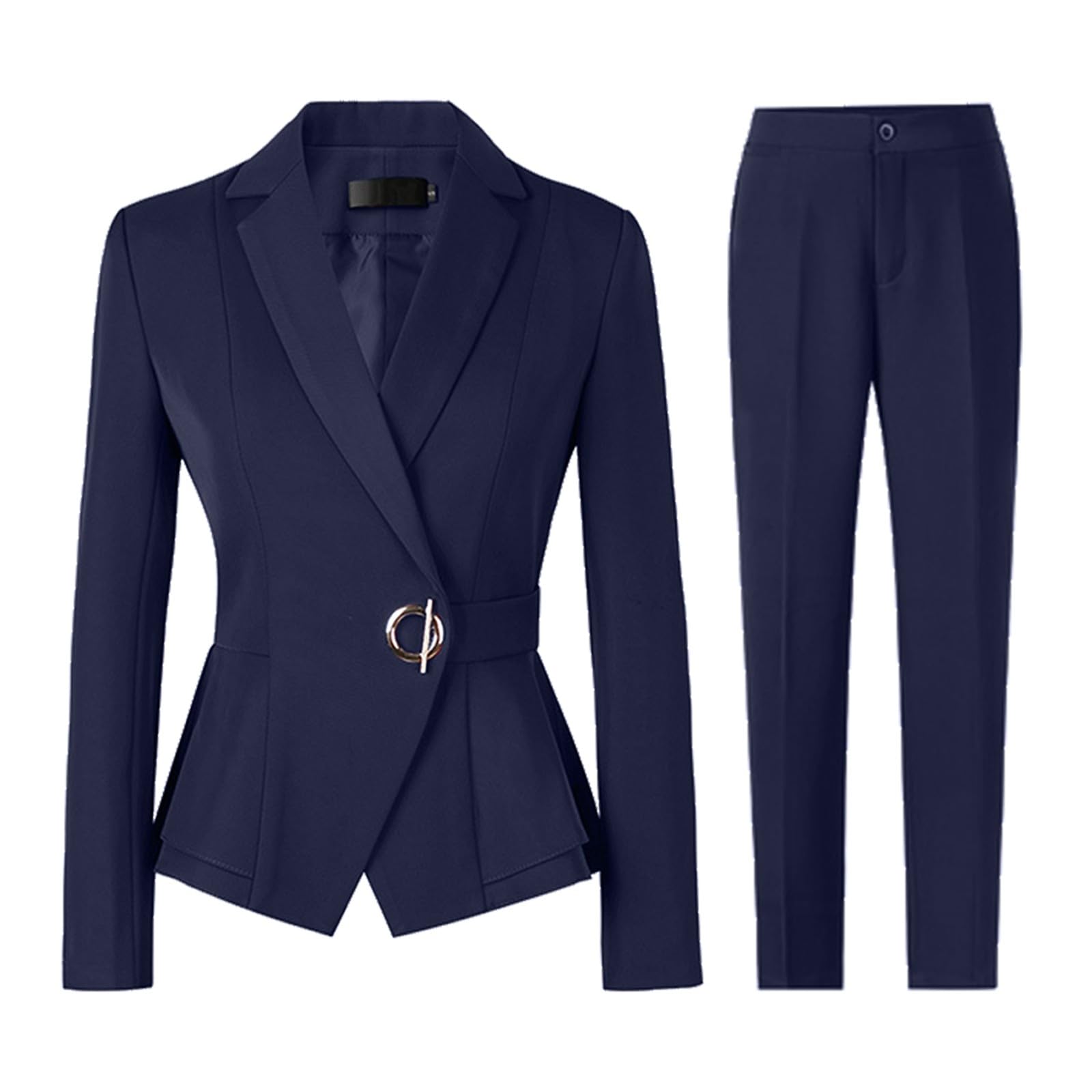 Traje de Dos Piezas Femenino con de y Corte Ajustado para Entornos Laborales y Ocasiones Formales de Negocios