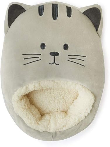 Balvi Calentador de pies calefactados para gatitos, color gris, mantiene tus pies calientes, bolsa suave y cómoda con un divertido diseño de gato