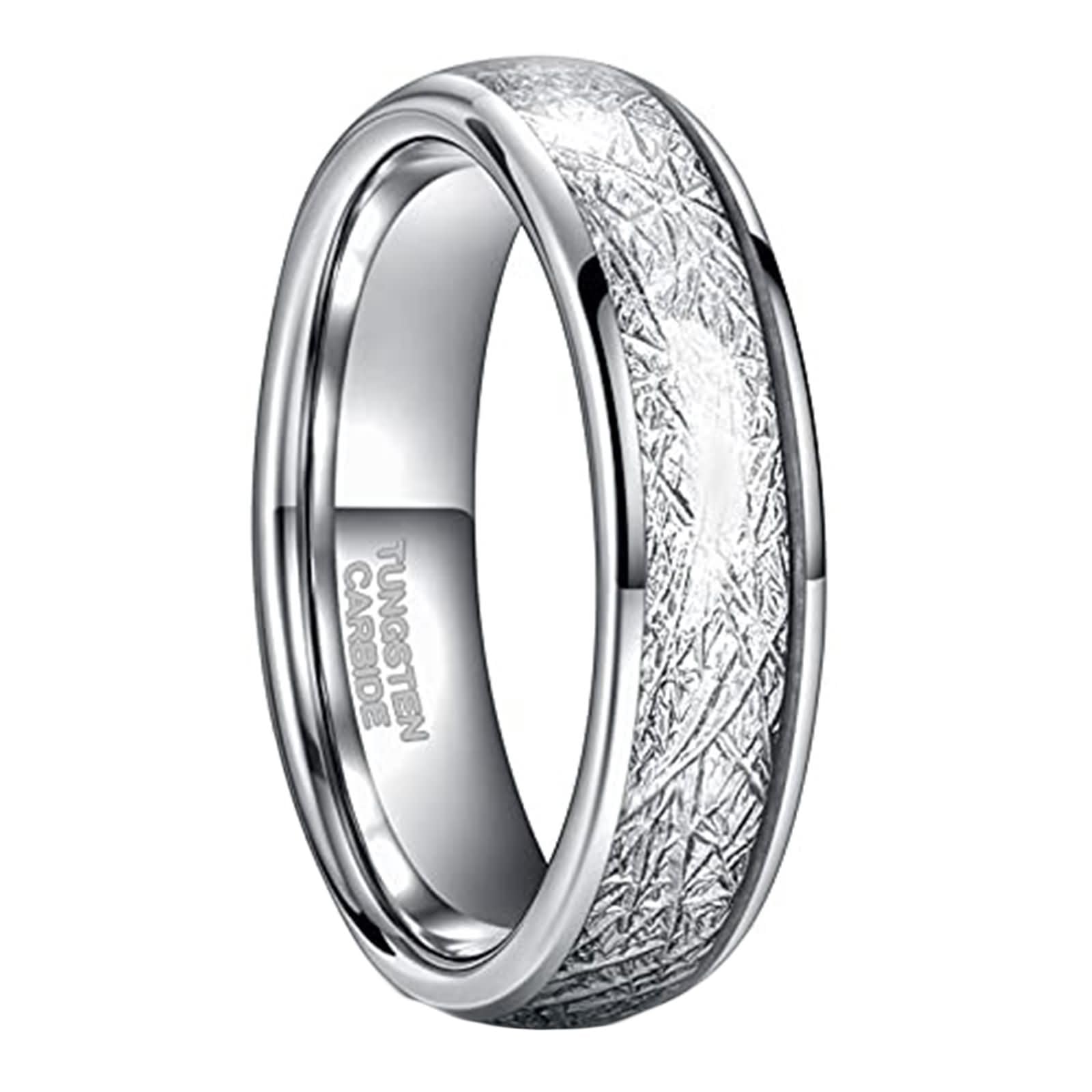 Grawerowany męski pierścionek z wolframu, 4 mm/6 mm/8 mm, okrągły i wzór, srebrne, męskie obrączki ślubne