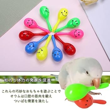 インコおもちゃ　鳥おもちゃ　木のじゃらじゃらマラカスマンチボール　バードトイ zumi_azal2203j1