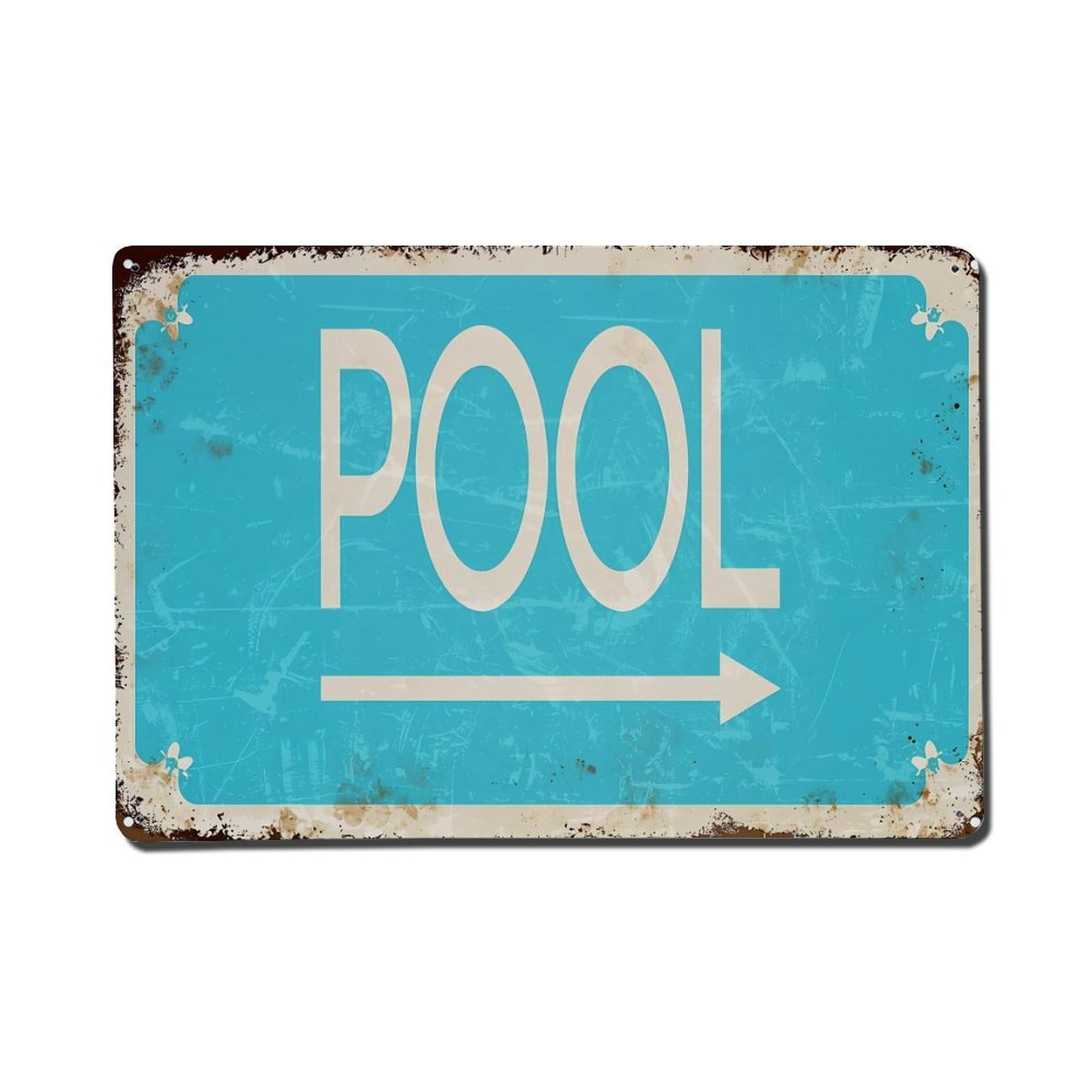 Pool Sign With Arrow Direction Tin Sign Metal Poster Vintage Metal Signs for Home Man Cave Bar Cafe Kitchen laundry room Wall Decorations Gift 8x12Inch