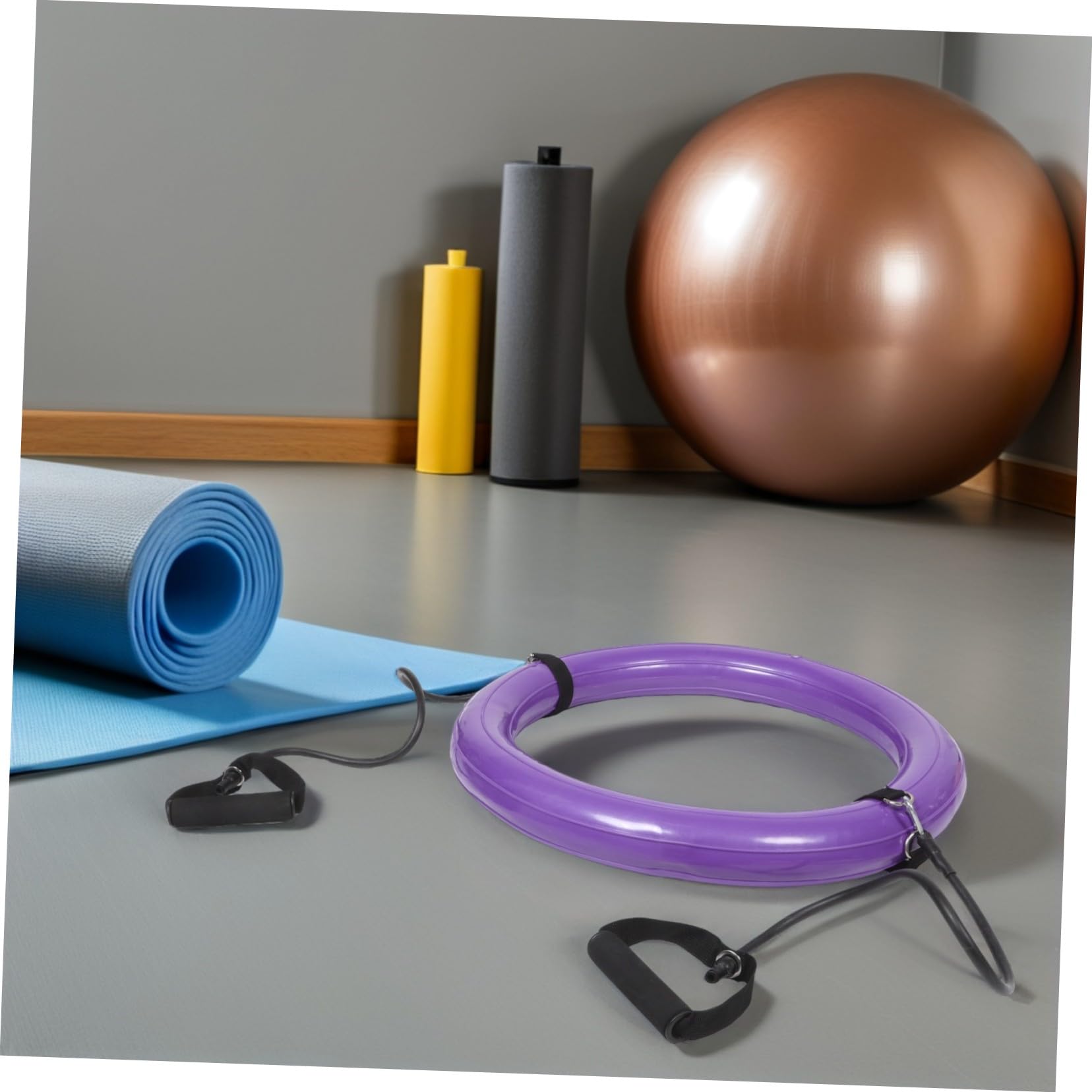 TOYANDONA Base per Palla da Yoga 60cm in PVC Porpora con Maniglia | Anello Stabilizzante Spesso, Supporto Fisso per Allenamento Core, Uso Domestico e Attività All'aperto