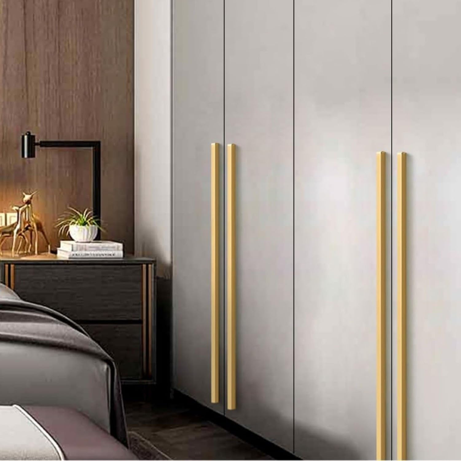 Kupferfarbene Schrank Griffe Gold 1 Stück Möbelgriff Küchenschublade Tür Griff Lang Bett Kommode Schiebetür Beschlag Messing, Length 1000mm, Length 1000mm
