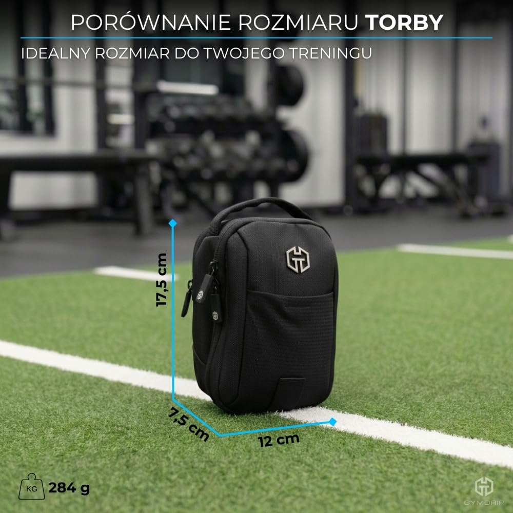 Magnetyczna torba sportowa do studia fitness – kompaktowa torba na ramię z silnym magnesem – torba na telefon komórkowy i wartościowe przedmioty – odporna na działanie wody z paskiem na ramię