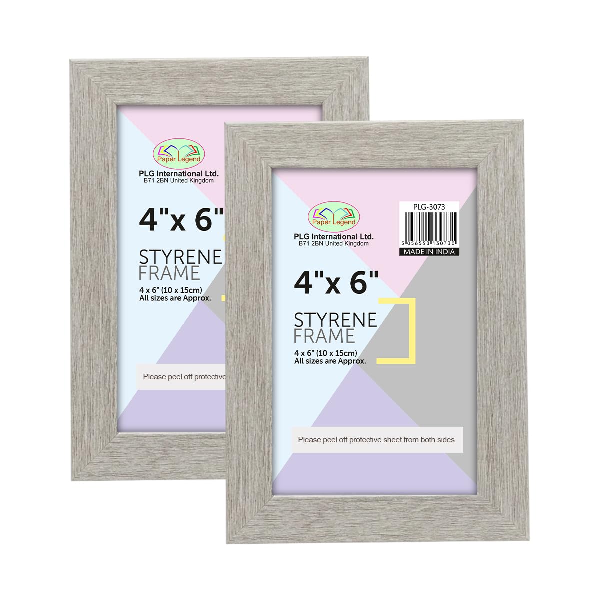 (Pack of 2) - 4x6 Silver Photo Frame, Wall Mount or Table Top, Picture Frame, Freestanding and Wall Mountable