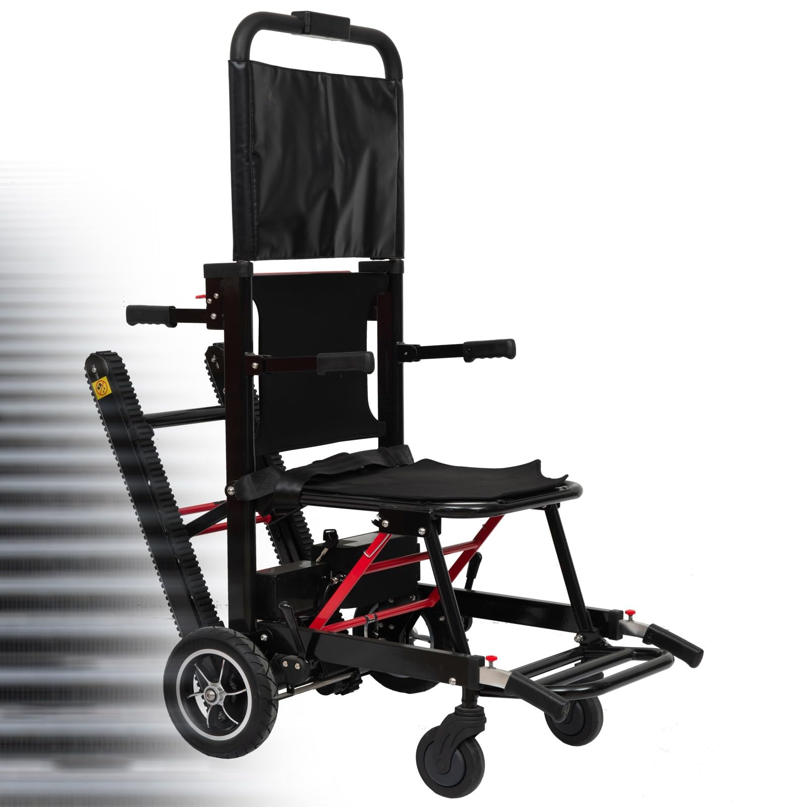 Montascale Elettrico Cingolato,Montascale Elettrico Con Carrello A Mano,Montascale Portatile Pieghevole,Montascale Per Anziani,Carico 169 Kg/373 Libbre,Per Salire E Scendere Le Scale Black