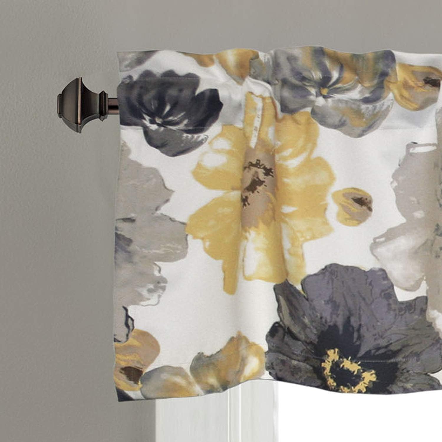 Jody Clarke Matched Blackout Valance Window Drape Flower Pattern Energy Saver with Rod Pocket 52" Wide x 18" Long
