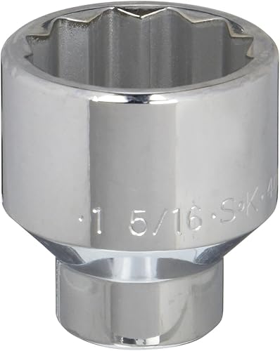 SK Professional Tools 40142 - Enchufe de acero forjado en frío con acabado SuperKrome, de 12 puntos, 1-516 pulgadas, acero forjado en frío con