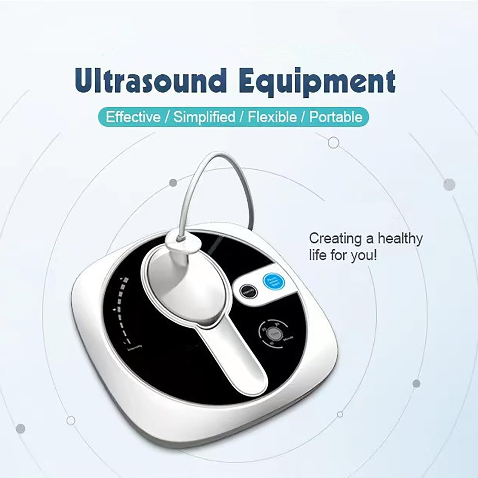 Macchina per terapia ad ultrasuoni, massaggiatore portatile per fisioterapia con 3 livelli di intensità, 9 luci LED, timer e controllo intelligente della temperatura per sollievo articolare