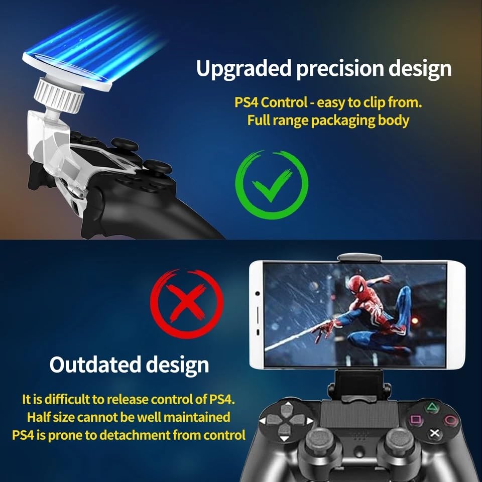 Clip manette PS4 pour jouer sur smartphone dans votre lit ou le train