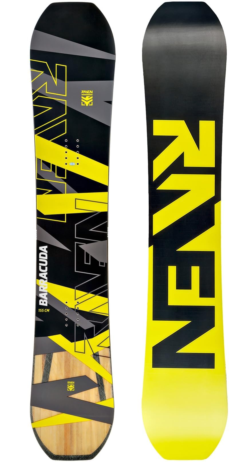 RAVEN Set de Snowboard: Tabla de Snowboard Barracuda Carbon Lime + Fijaciones s230 Lime