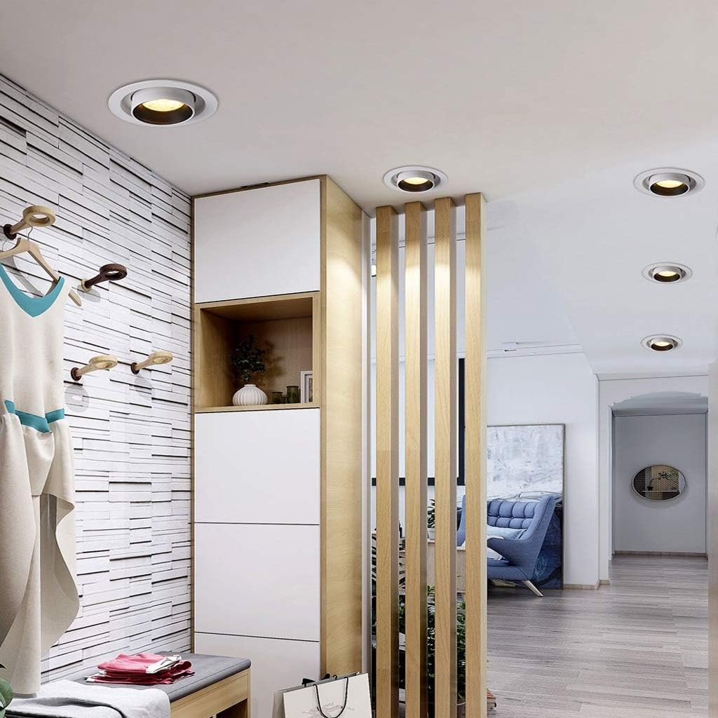 MESKEL recessed Downlight Led Spotlight Concealed Ceiling Lamp Living Room Anti-Glare Single Lamp Hole Light Source COB Embedded Downlight Wash Wall recessed Downlight (Color : B, Size : White Light)