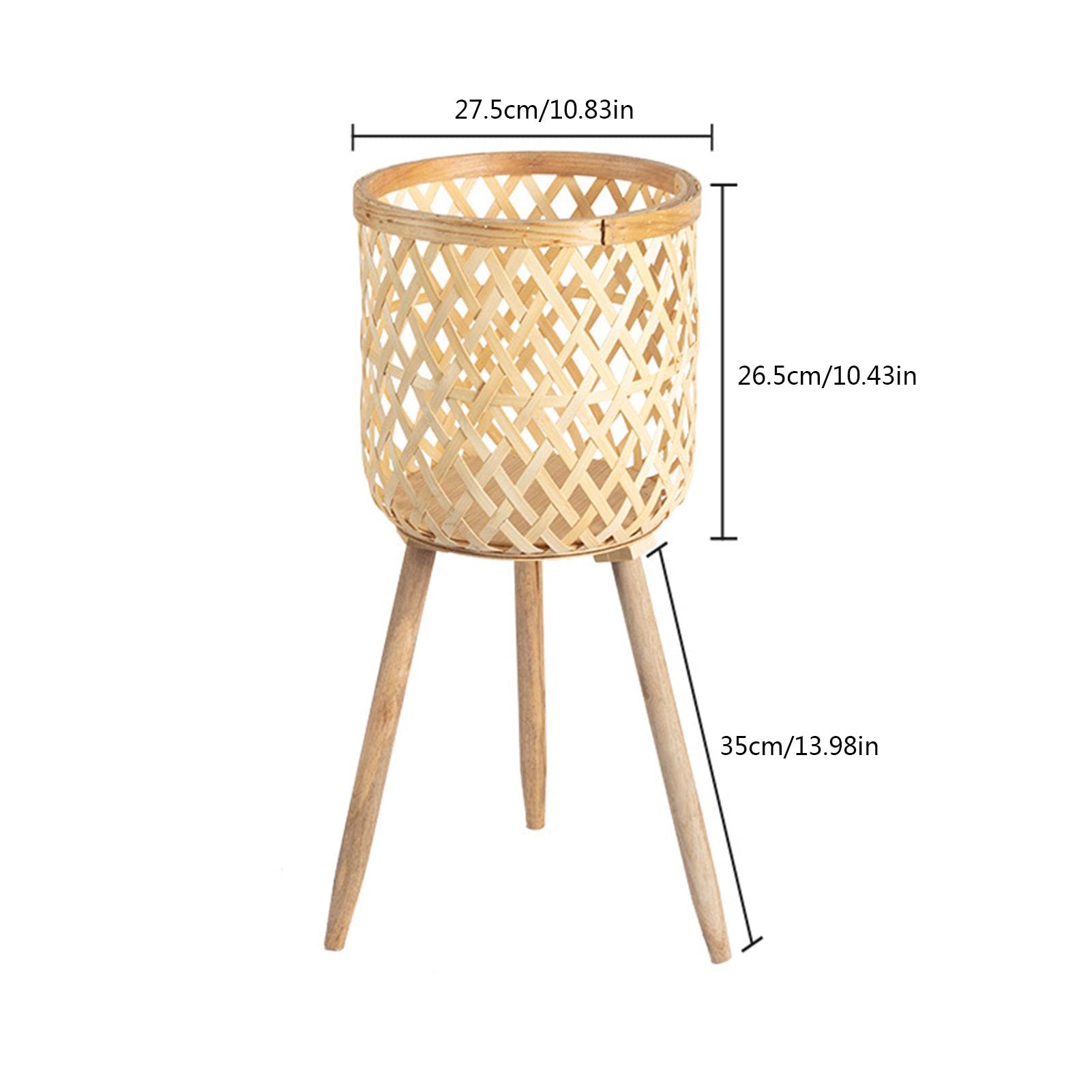 Cesto per piante da interno intrecciato a mano con gambe robuste, moderno vaso da fiori rustico per soggiorno, patio, balcone, elegante fioriera per decorazione domestica e esposizione di piante