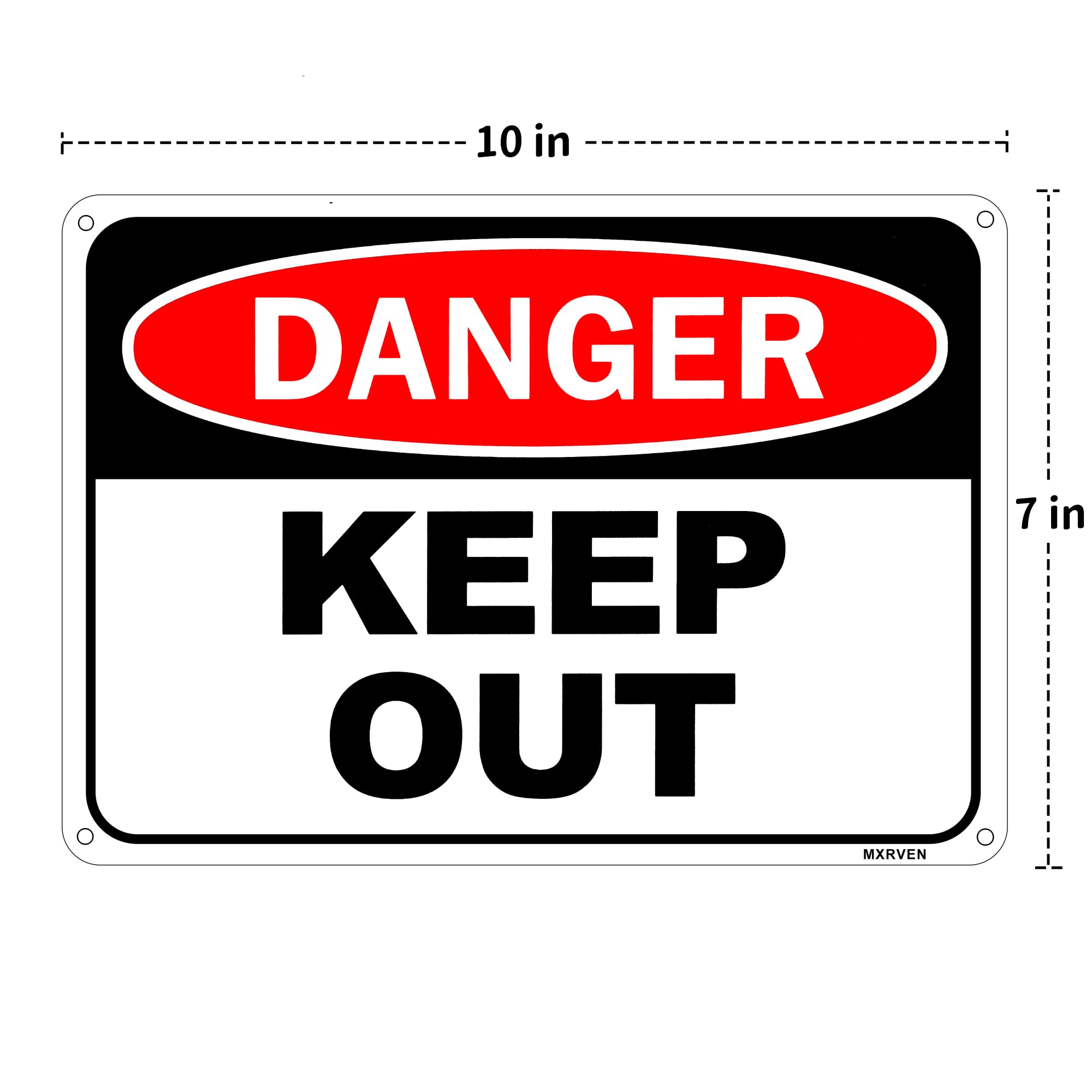 2 Pack Danger Keep Out Sign, 10"x 7" Rust Free Reflective Aluminum Metal Sign, Fade Resistant, Waterproof, Easy to Mount — Amazon image 2
