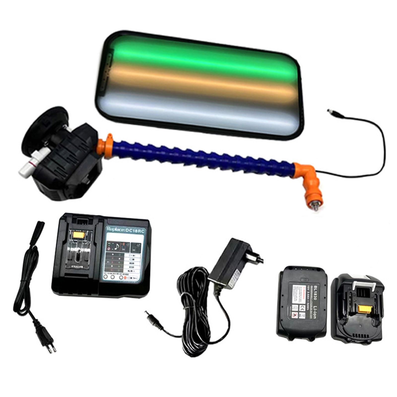 PDR Light Paintless Dent Detection Lamp, Robuuste deukreflectorlamp, LED-paneelverlichting voor auto's met verstelbare beugel, deukdetectie - 6 kleuren, verstelbaar licht,Green PDR Light Paintless Dent Detection Lamp, Robuuste deukreflectorlamp, LED-paneelverlichting voor auto's met verstelbare beugel, deukdetectie - 6 kleuren, verstelbaar licht,Green