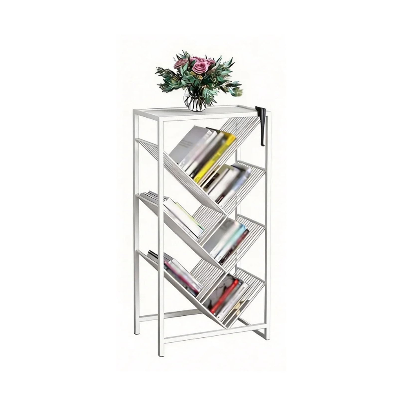 Estantería de árbol de gran capacidad con estantes abiertos para almacenamiento de libros