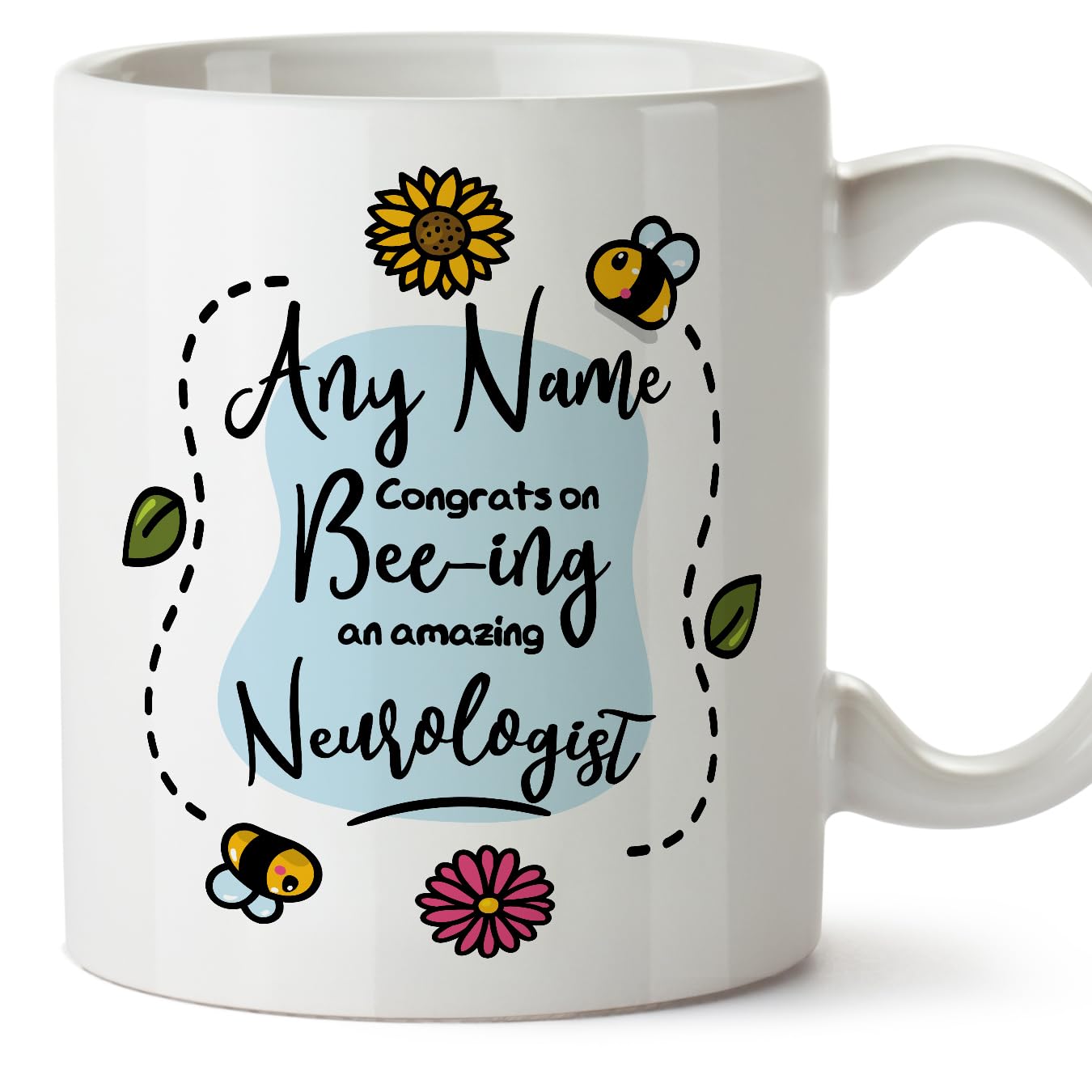 MUGFFINS Personalised Mug for Neurologist - in English - Thanks for Beeing - Funny Custom Gift for Colleagues - Ceramic 11oz Mug