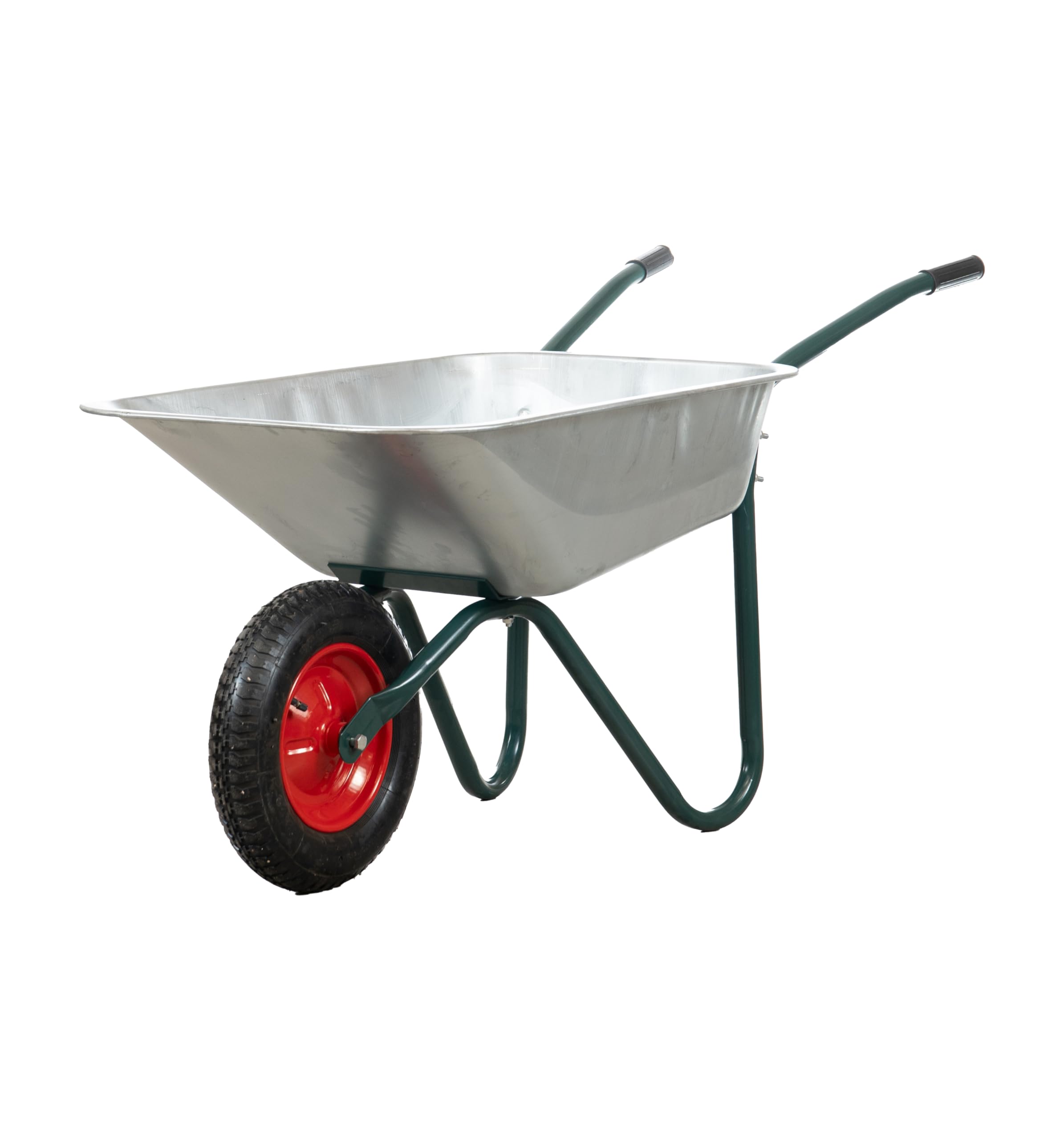 Carriola da giardino in acciaio zincato con vasca da 70 litri
