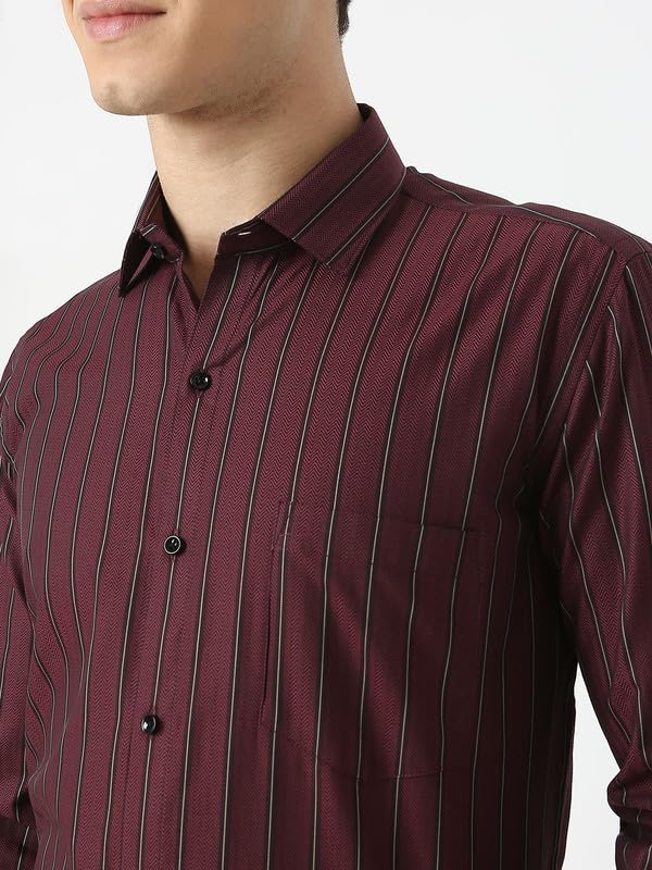 Image of Men's Striped Cotton Formal Shirt