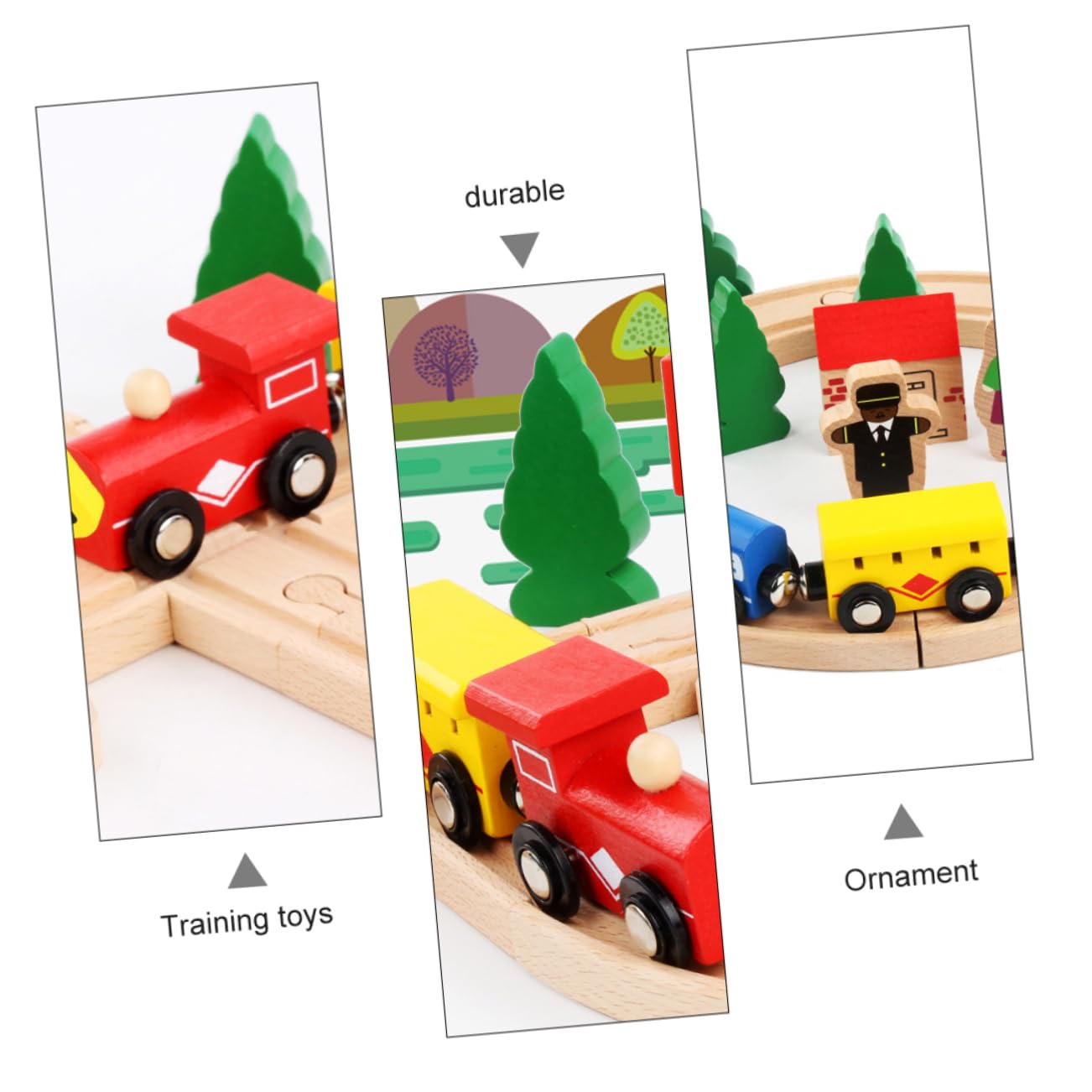 INOOMP Puzzle Per Ragazzo Ragazza in Legno Giocattoli Educativi Per Ragazzo Ragazza Puzzle Binario Del Treno e Alcuni Vagoni Set Di Vagoni Ferroviari in Legno Di Faggio in Continua Evoluz