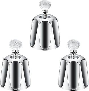 Metal 3 Piece Shower Knob Replacement, Compatible with Price Pfister Shower Verve and tub/Shower Faucet Handle, Shower Knob for 12 tooth 9.5mm valve stem, Height 2.35 in Width 2.35 in (Chrome)