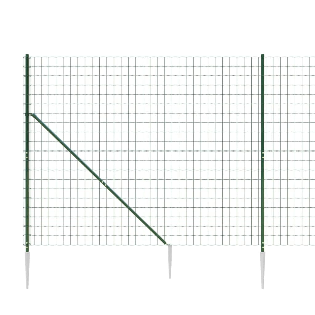 Cerca de Alambre con Pinchos de Anclaje Verde 1,4x25 m, Malla Metalica, Malla Alambre, Alambre para Conejos, Vallas De Obra, Mallas para Gallinero, Malla Fina De Malla De Alambre - 154123